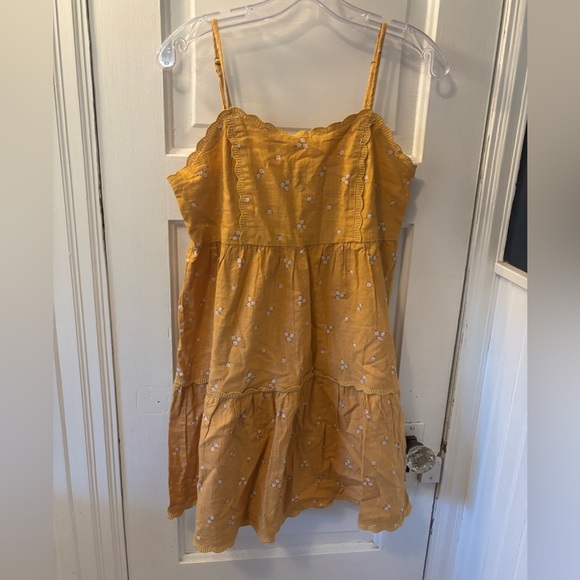 Aeropostale Yellow Daisy Floral Spaghetti Strap Mini Dress Cottage Babydoll Boho - Picture 2 of 5